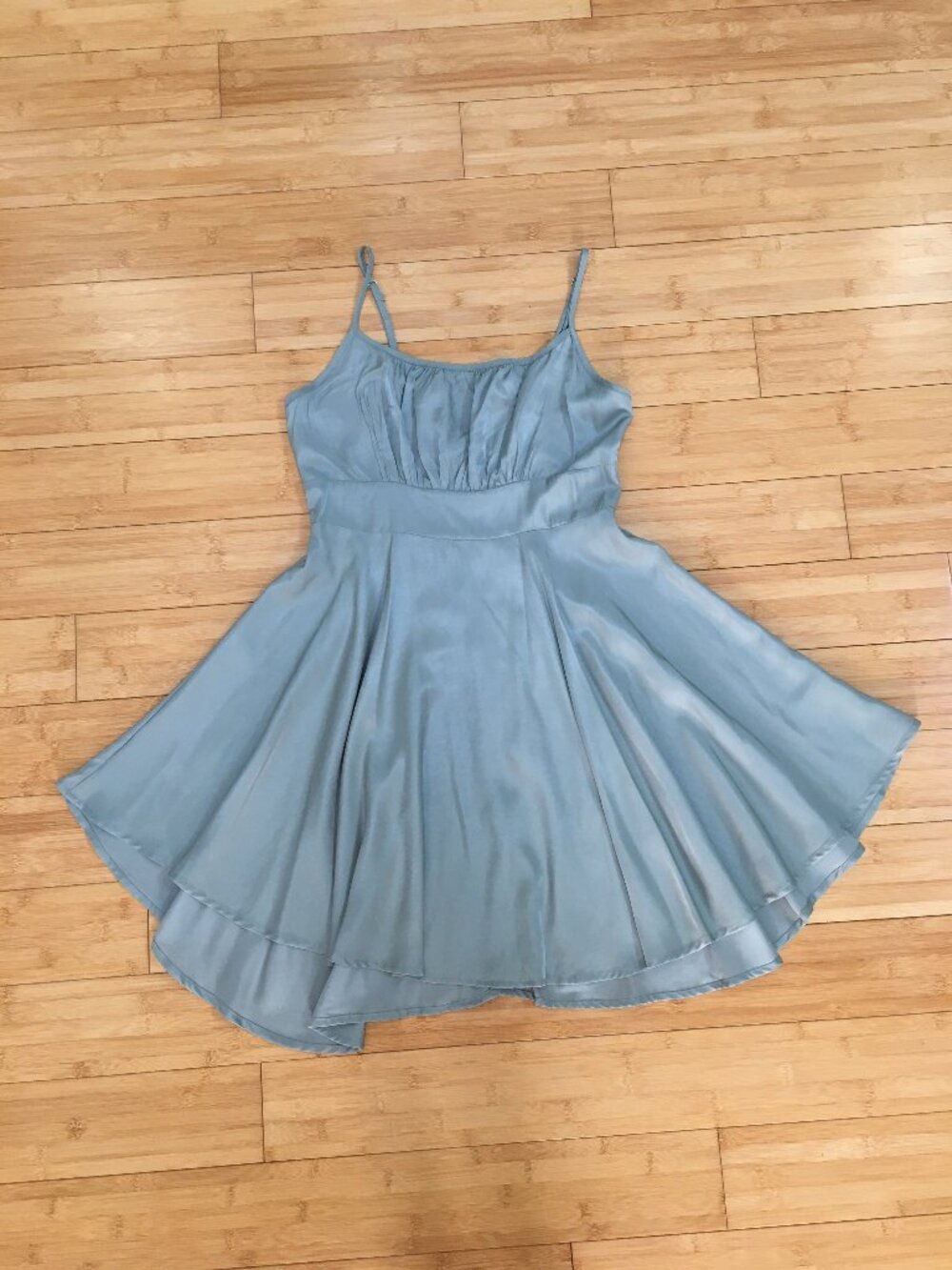 NWOT SHEIN Sage Green Solid Ruched Bust Cami Dress